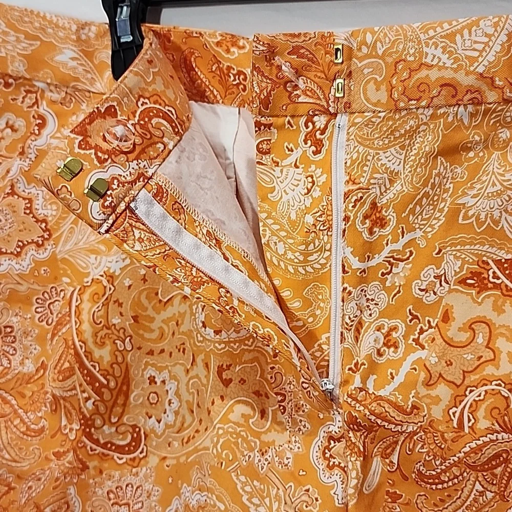 Michael Kors Size 14‎ paisley orange chino shorts Women's